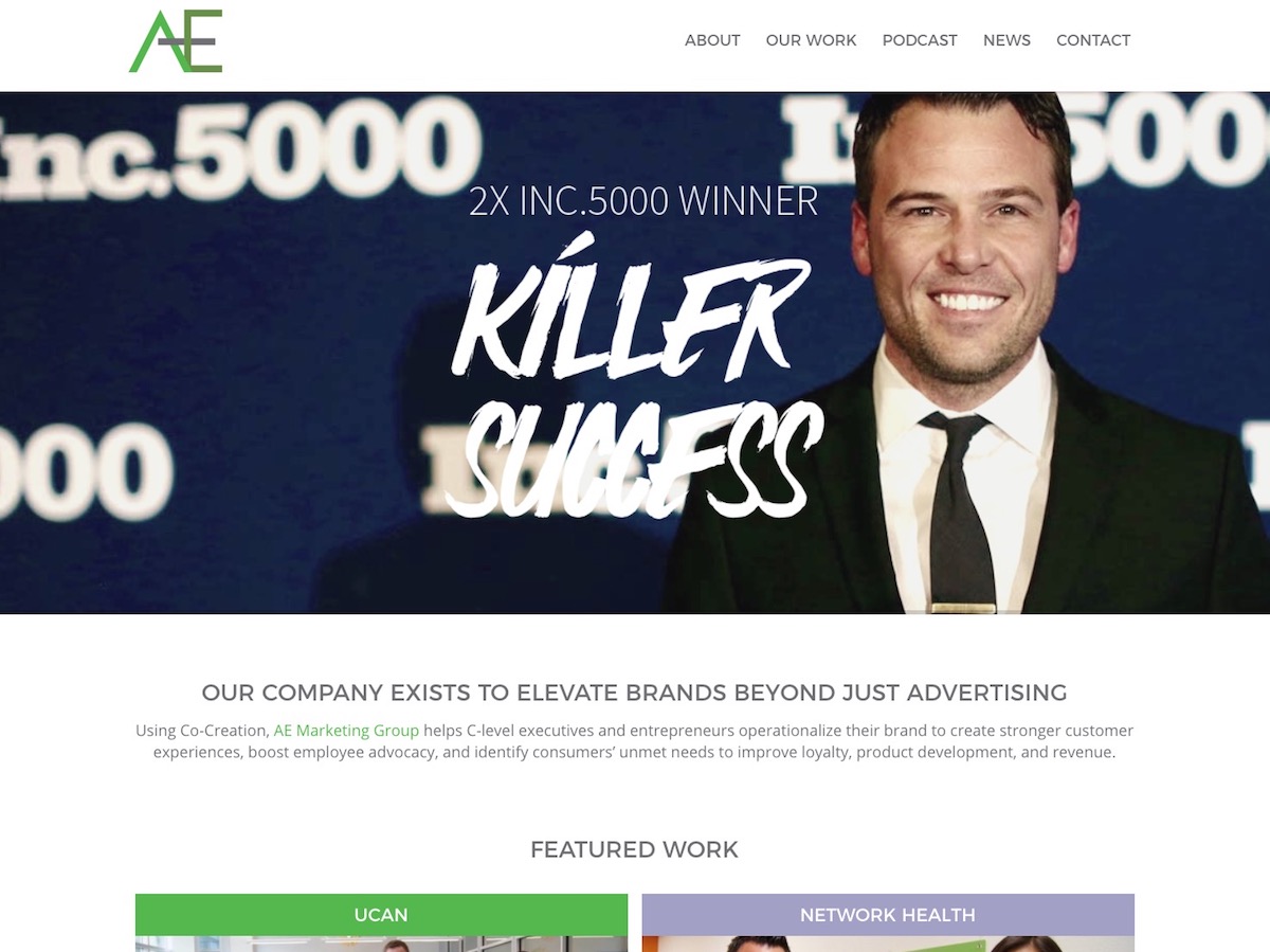 Podcaster & Marketing Wordpress Web Design for AE Marketing Podcaster & Marketing Wordpress Web Design for AE Marketing